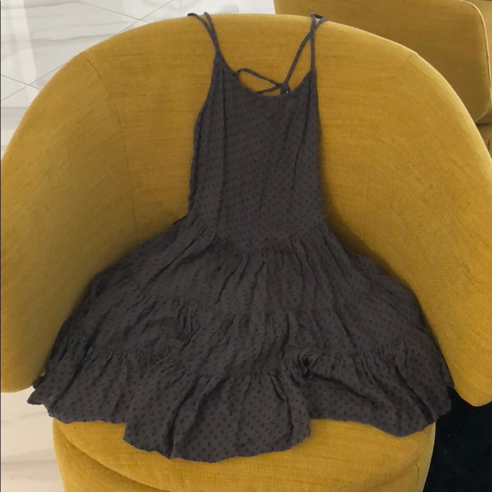 Free People navy blue shirt dress